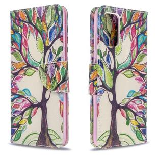For Galaxy S20+ Colored Drawing Pattern Horizontal Flip Leather Case with Holder & Card Slots & Wallet(Life Tree)