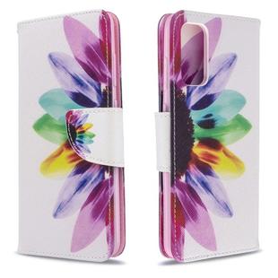 For Galaxy S20 Colored Drawing Pattern Horizontal Flip Leather Case with Holder & Card Slots & Wallet(Sun Flower)