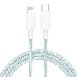27W PD USB-C / Type-C to 8 Pin Fast Charging Braided Data Cable, Cable Length: 1m(Blue)