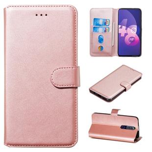 For OPPO F11 Pro / R19 Classic Calf Texture Horizontal Flip PU Leather Case, with Holder & Card Slots & Wallet(Rose Gold)