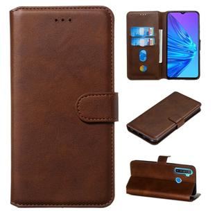 For OPPO Realme 5 Classic Calf Texture Horizontal Flip PU Leather Case, with Holder & Card Slots & Wallet(Brown)