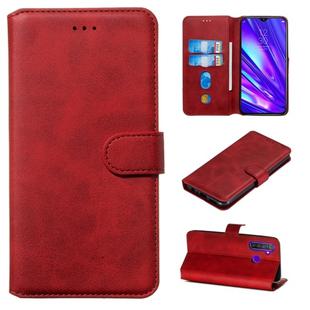 For OPPO Realme 5 Pro / Realme Q Classic Calf Texture Horizontal Flip PU Leather Case, with Holder & Card Slots & Wallet(Red)
