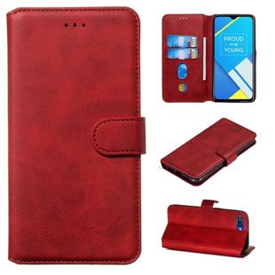 For OPPO A1k / Realme C2 Classic Calf Texture Horizontal Flip PU Leather Case, with Holder & Card Slots & Wallet(Red)