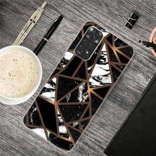 For Xiaomi Redmi Note 11 Global / Note 11S Abstract Marble Pattern TPU Phone Case(Rhombus Black)