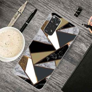 For Xiaomi Redmi Note 11 Global / Note 11S Abstract Marble Pattern TPU Phone Case(Rhombus Gold)