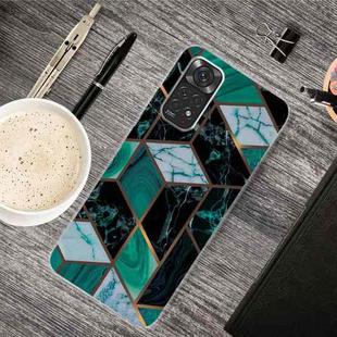 For Xiaomi Redmi Note 11 Pro 4G / 5G Global Abstract Marble Pattern TPU Phone Case(Rhombus Dark Green)