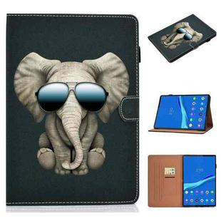 For Samsung Galaxy Tab A8 10.5 2021 Pure Color Painting Left and Right Flat Leather Tablet Case(Elephant)