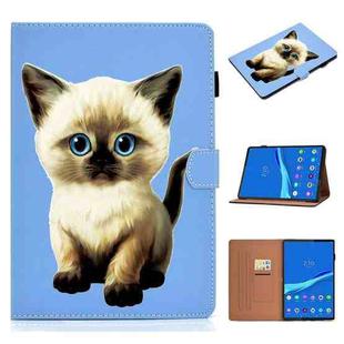 For Samsung Galaxy Tab A8 10.5 2021 Pure Color Painting Left and Right Flat Leather Tablet Case(Cat)