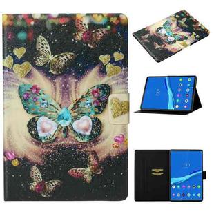 For Samsung Galaxy Tab A8 10.5 2021 Voltage Texture Coloured Drawing Pattern Leather Tablet Case(Butterflies)