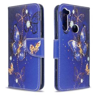 For Xiaomi Redmi Note 8T Colored Drawing Pattern Horizontal Flip Leather Case with Holder & Card Slots & Wallet(Purple Butterfly)