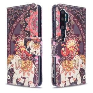 For Xiaomi CC9 Pro / Note 10 / Note 10 Pro Colored Drawing Pattern Horizontal Flip Leather Case with Holder & Card Slots & Wallet(Flower Elephant)