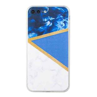 Stitching Marble TPU Phone Case For iPhone 8 Plus / 7 Plus(Dark Blue)