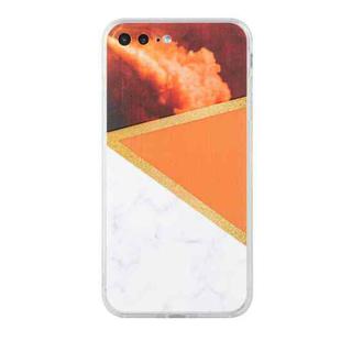 Stitching Marble TPU Phone Case For iPhone 8 Plus / 7 Plus(Orange)