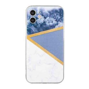 For iPhone 12 Stitching Marble TPU Phone Case(Grey)