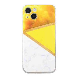 For iPhone 13 Stitching Marble TPU Phone Case(Yellow)