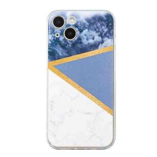 For iPhone 13 Stitching Marble TPU Phone Case(Grey)