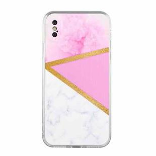 For iPhone X / XS Stitching Marble TPU Phone Case(Pink)