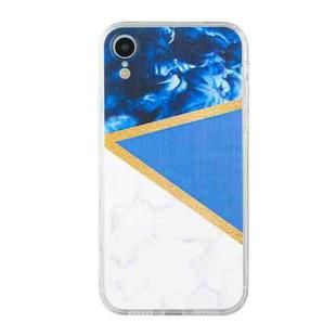For iPhone XR Stitching Marble TPU Phone Case(Dark Blue)