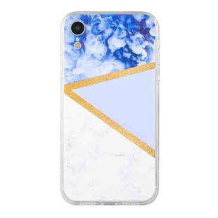For iPhone XR Stitching Marble TPU Phone Case(Purple)