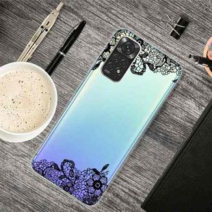 For Xiaomi Redmi Note 11 Global / Note 11S Painted Transparent TPU Phone Case(Lace Flower)