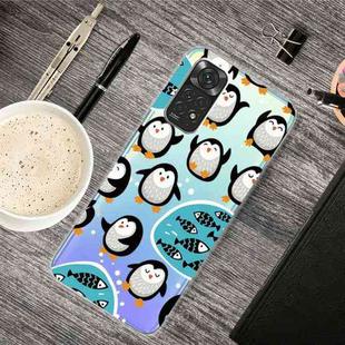 For Xiaomi Redmi Note 11 Global / Note 11S Painted Transparent TPU Phone Case(Penguin)