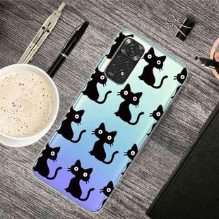 For Xiaomi Redmi Note 11 Pro 4G / 5G Global Painted Transparent TPU Phone Case(Black Cat)