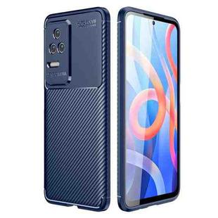 For Xiaomi Redmi K50 Pro Carbon Fiber Texture Shockproof TPU Phone Case(Blue)