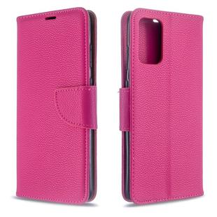 For Galaxy S20 Ultra Litchi Texture Pure Color Horizontal Flip PU Leather Case with Holder & Card Slots & Wallet & Lanyard(Rose Red)
