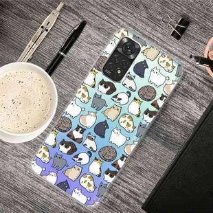 For Xiaomi Redmi Note 11 Global / Note 11S Painted Transparent TPU Phone Case(Mini Cat)