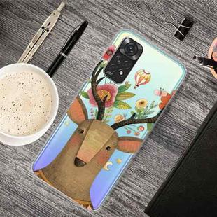 For Xiaomi Redmi Note 11 Global / Note 11S Painted Transparent TPU Phone Case(Flower Deer)