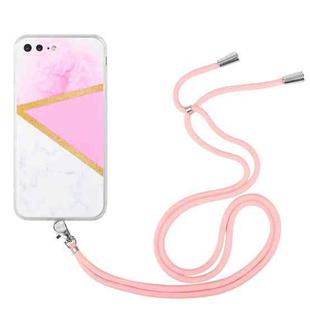 Lanyard Stitching Marble TPU Case For iPhone 7 Plus / 8 Plus(Pink Marble)