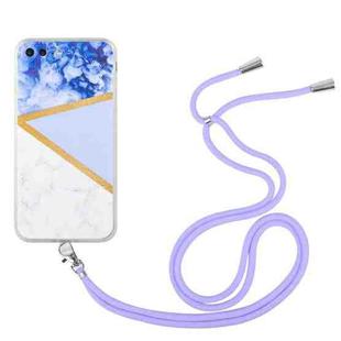 Lanyard Stitching Marble TPU Case For iPhone 7 Plus / 8 Plus(Purple)
