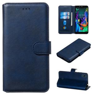 For LG K20 (2019) Classic Calf Texture Horizontal Flip PU Leather Case, with Holder & Card Slots & Wallet(Blue)
