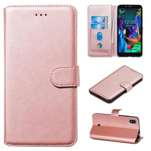 For LG K20 (2019) Classic Calf Texture Horizontal Flip PU Leather Case, with Holder & Card Slots & Wallet(Rose Gold)