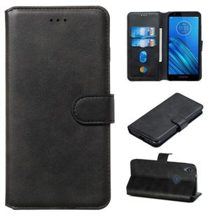 For Motorola Moto E6 Classic Calf Texture Horizontal Flip PU Leather Case, with Holder & Card Slots & Wallet(Black)