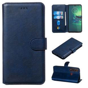 For Motorola Moto G8 Plus Classic Calf Texture Horizontal Flip PU Leather Case, with Holder & Card Slots & Wallet(Blue)