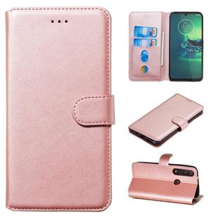 For Motorola Moto G8 Plus Classic Calf Texture Horizontal Flip PU Leather Case, with Holder & Card Slots & Wallet(Rose Gold)