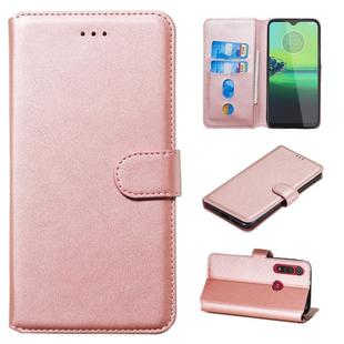 For Motorola Moto G8 Play / One Macro Classic Calf Texture Horizontal Flip PU Leather Case, with Holder & Card Slots & Wallet(Rose Gold)