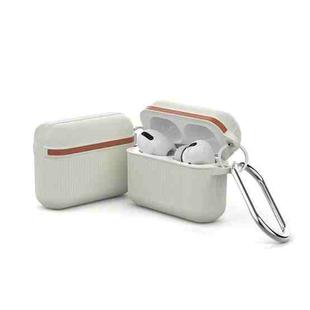 Suitcase Silicone Earphone Protective Case with Hook For AirPods Pro(Beige White)