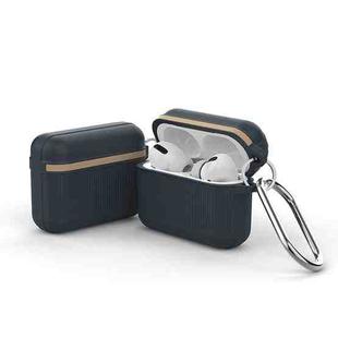 Suitcase Silicone Earphone Protective Case with Hook For AirPods Pro(Navy Blue)