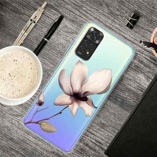 For Xiaomi Redmi Note 11 Global / Note 11S Painted Transparent TPU Phone Case(Lotus)