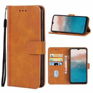 Leather Phone Case For Nokia C21 Plus(Brown)