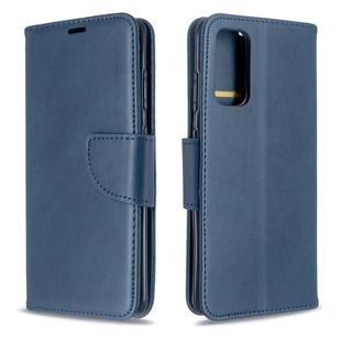 For Galaxy S20 Retro Lambskin Texture Pure Color Horizontal Flip PU Leather Case with Holder & Card Slots & Wallet & Lanyard(Blue)