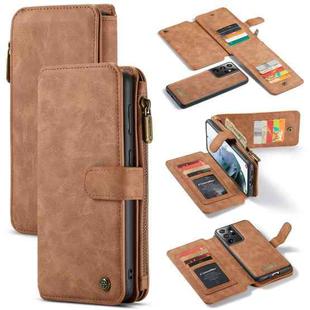 For Samsung Galaxy S21 Ultra 5G CaseMe-007 Detachable Multifunctional Leather Phone Case(Brown)