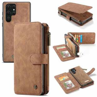 For Samsung Galaxy S22 Ultra 5G CaseMe-007 Detachable Multifunctional Leather Phone Case(Brown)
