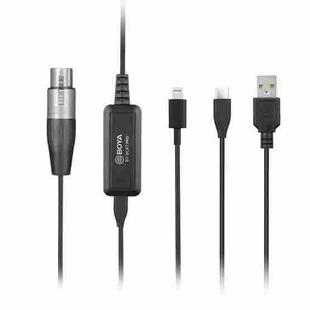 BOYA BY-BCA7 Pro XLR to 8 Pin + USB + Type-C / USB-C Microphone Adapter Cable(Black)
