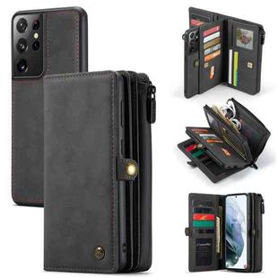 For Samsung Galaxy S22 Ultra 5G CaseMe 018 Detachable Multi-functional Leather Phone Case(Black)