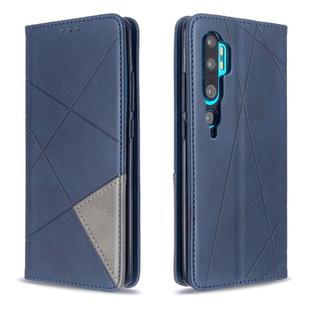 For Xiaomi CC9 Pro Rhombus Texture Horizontal Flip Magnetic Leather Case with Holder & Card Slots(Blue)