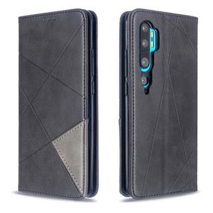 For Xiaomi CC9 Pro Rhombus Texture Horizontal Flip Magnetic Leather Case with Holder & Card Slots(Black)