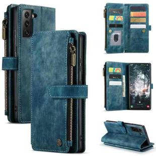 For Samsung Galaxy S22 5G CaseMe C30 Multifunctional Phone Leather Case with Holder & Card Slot & Wallet(Blue)